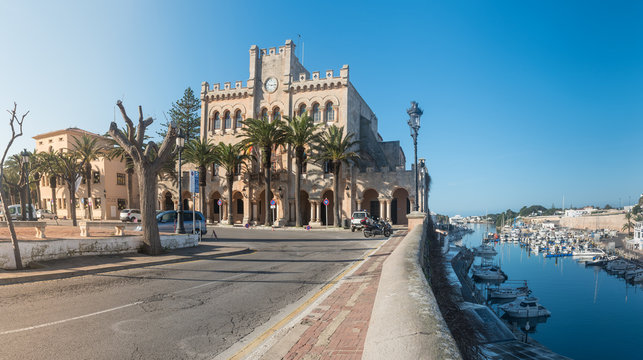 Town Hall Square in Ciutadella, Menorca. Spain