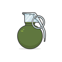 Green grenade bomb vector illustration