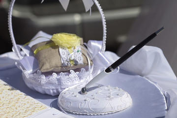 Fototapeta premium Wedding arches and tables