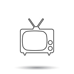 Tv Icon vector illustration in line style isolated on white background. Television symbol for web site design, logo, app, ui.