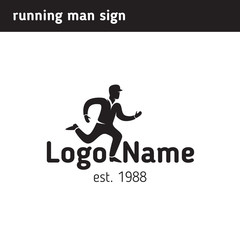 Sign the man in the cap runs