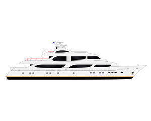 White luxury big yacht