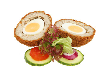 Scotch egg and salad