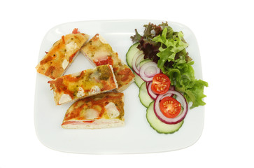 Focaccia and salad