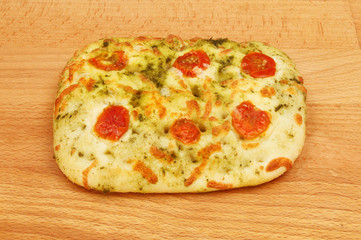 Focaccia bread on board