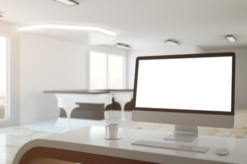 Blank white computer