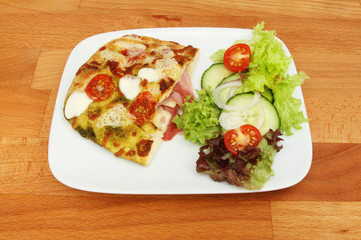 Stuffed Focaccia and salad