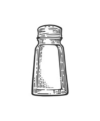 Salt shaker. Vintage black vector engraving illustration