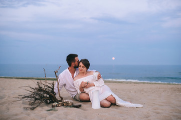 Fototapeta premium couple in love on the beach