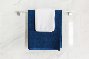 Blue and white color towels