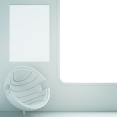 Interior with white armchair