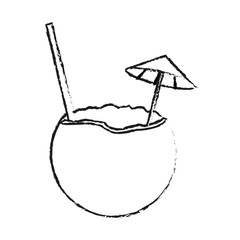 coconut cocktail icon image vector illustration design 