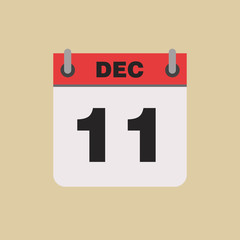 calendar flipping date time day month December simple flat vector illustration application app logo icon