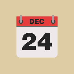 calendar flipping date time day month December simple flat vector illustration application app logo icon