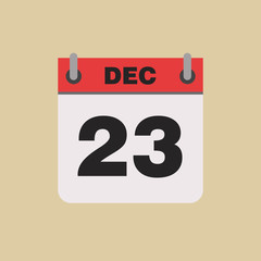 calendar flipping date time day month December simple flat vector illustration application app logo icon