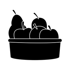 basket with fruit icon image vector illustration design 