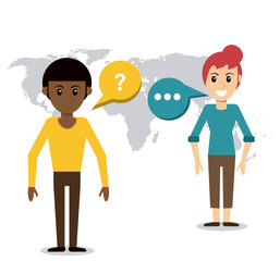 people talking dialog world vector illustration eps 10