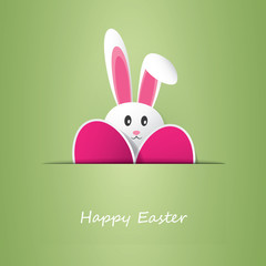 Happy Easter Card With Funny Bunny