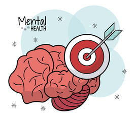 brain mental health target innovation vector illustration eps 10