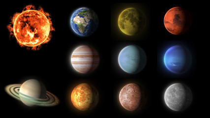 Obraz na płótnie Canvas solar system planets collection