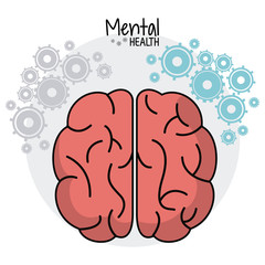 brain human mental health gears image vector illustration eps 10