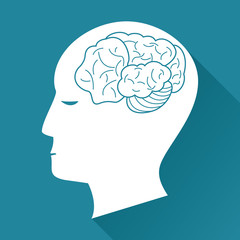 profile head brain health image vector illustration eps 10
