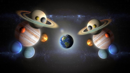 fantasy planets observe earth planet