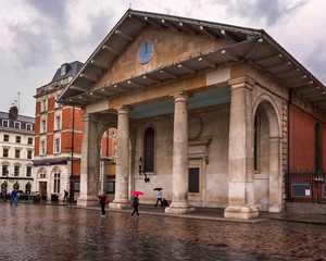 Saint Paul's Church in Covent Garden on Rainy Day, London, United Kingdom