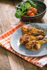 Chicken legs on plate