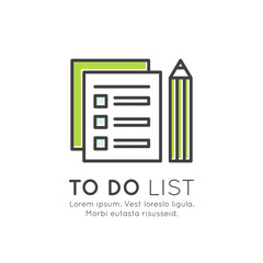 Vector Icon Style Illustration of To Do List, Shopping, Schedule, Secure Access, Isolated Logo