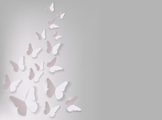 Abstract Paper Cut Out Butterfly Background. Vector Illustration