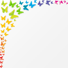 Abstract Paper Cut Out Butterfly Background. Vector Illustration