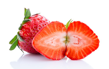 Juicy red strawberries.