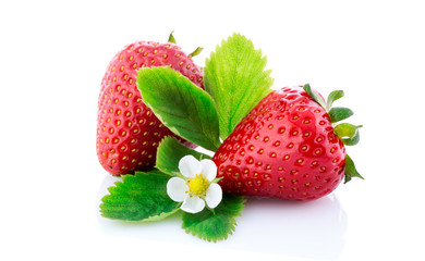Beautiful strawberries isolated.