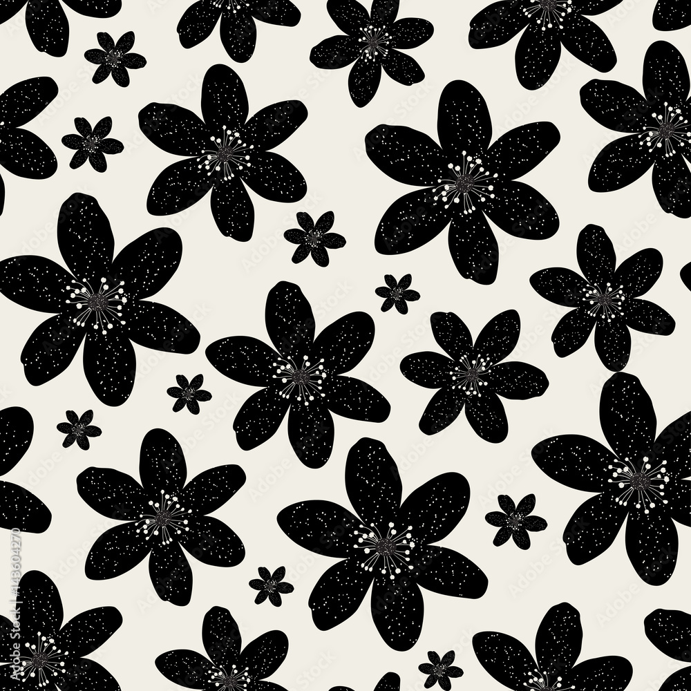 Poster abstract natural seamless pattern background with flowers. vecto