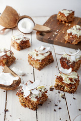 square coconut piecies of pie
