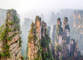 Rock column mountain (Avatar rocks). Zhangjiajie National Forest Park was officially recognized as...