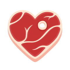 Heart shaped steak