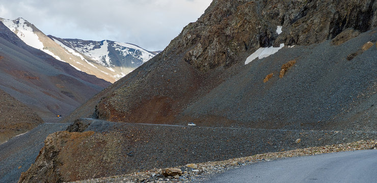 Beautiful landscape on the Leh - Manali highway near the Keylong - Tibet, Himalayas, Himachal Pradesh, Northern India