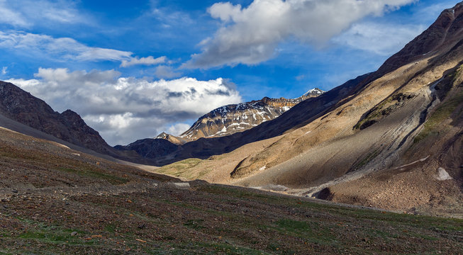 Beautiful landscape on the Leh - Manali highway near the Keylong - Tibet, Himalayas, Himachal Pradesh, Northern India