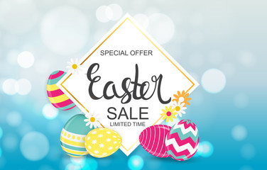 Happy Easter Spring Holiday Background Vector Illustration