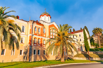 Obraz premium New Athos,Abkhazia. Monastery of St. Simon the Canaanite. The man's monastery. orthodox monastery