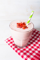 Fresh strawberry yogurt smoothie