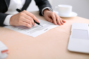 Business woman ready to sign a contract