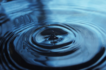 Water drop impact on water surface