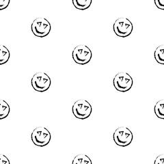 Seamless pattern with smiling faces