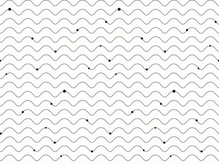 Black seamless wavy line pattern vector illustration