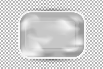 Vector realistic isolated plastic container for food on the transparent background.