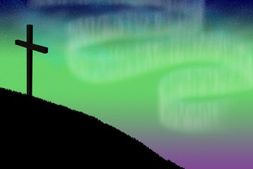 Composite image of black mountain against white background
