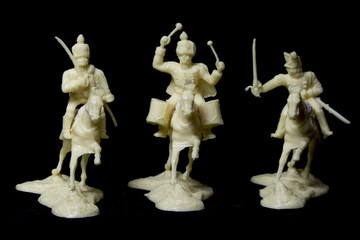 Collection of Vitage Toy Soldiers on horseback
